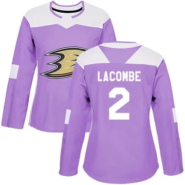 Purple Women's Jackson LaCombe Authentic Anaheim Ducks Fights Cancer Practice Jersey