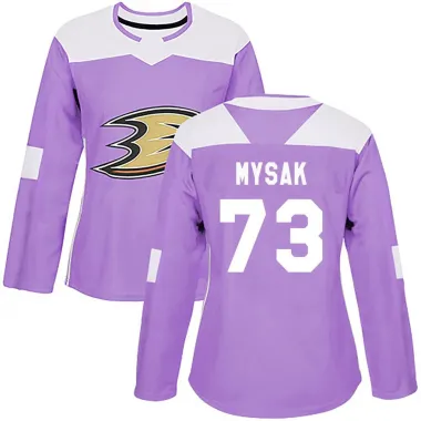 Purple Women's Jan Mysak Authentic Anaheim Ducks Fights Cancer Practice Jersey