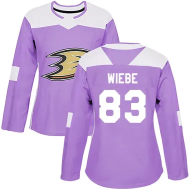 Purple Women's Jaxsen Wiebe Authentic Anaheim Ducks Fights Cancer Practice Jersey