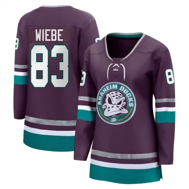 Purple Women's Jaxsen Wiebe Breakaway Anaheim Ducks 30th Anniversary Premier Jersey