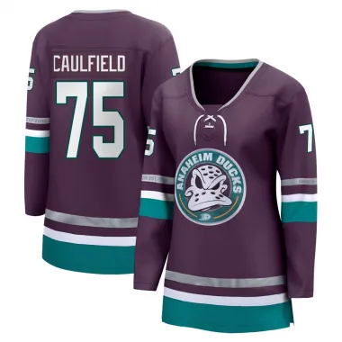 Purple Women's Judd Caulfield Breakaway Anaheim Ducks 30th Anniversary Premier Jersey