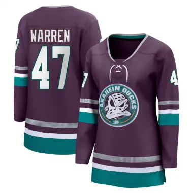 Purple Women's Noah Warren Breakaway Anaheim Ducks 30th Anniversary Premier Jersey