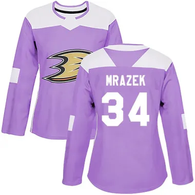 Purple Women's Petr Mrazek Authentic Anaheim Ducks Fights Cancer Practice Jersey