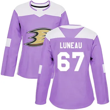 Purple Women's Tristan Luneau Authentic Anaheim Ducks Fights Cancer Practice Jersey