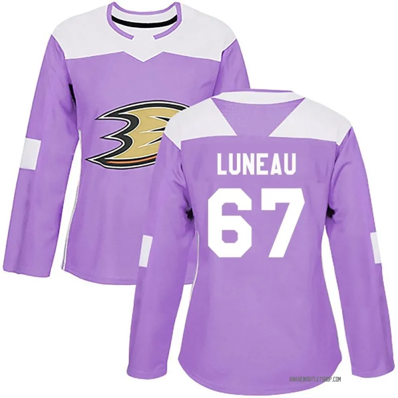 Purple Women's Tristan Luneau Authentic Anaheim Ducks Fights Cancer Practice Jersey