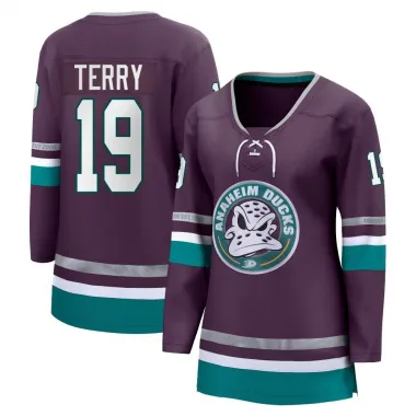 Purple Women's Troy Terry Breakaway Anaheim Ducks 30th Anniversary Premier Jersey