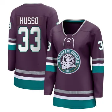 Purple Women's Ville Husso Breakaway Anaheim Ducks 30th Anniversary Premier Jersey