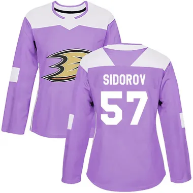 Purple Women's Yegor Sidorov Authentic Anaheim Ducks Fights Cancer Practice Jersey