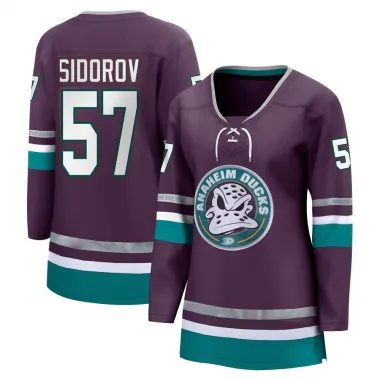 Purple Women's Yegor Sidorov Breakaway Anaheim Ducks 30th Anniversary Premier Jersey