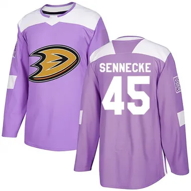 Purple Youth Beckett Sennecke Authentic Anaheim Ducks Fights Cancer Practice Jersey