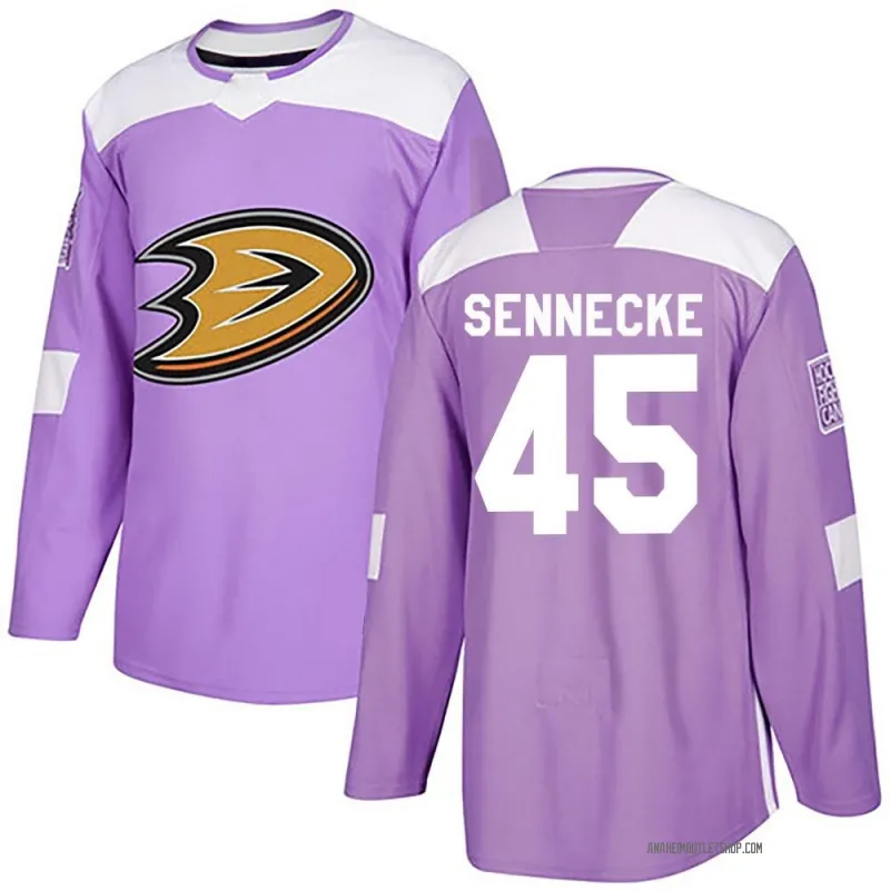 Purple Youth Beckett Sennecke Authentic Anaheim Ducks Fights Cancer Practice Jersey