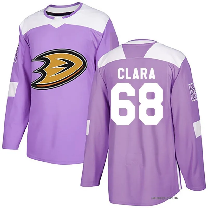 Purple Youth Damian Clara Authentic Anaheim Ducks Fights Cancer Practice Jersey