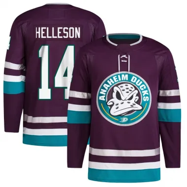 Purple Youth Drew Helleson Authentic Anaheim Ducks 30th Anniversary Primegreen Jersey