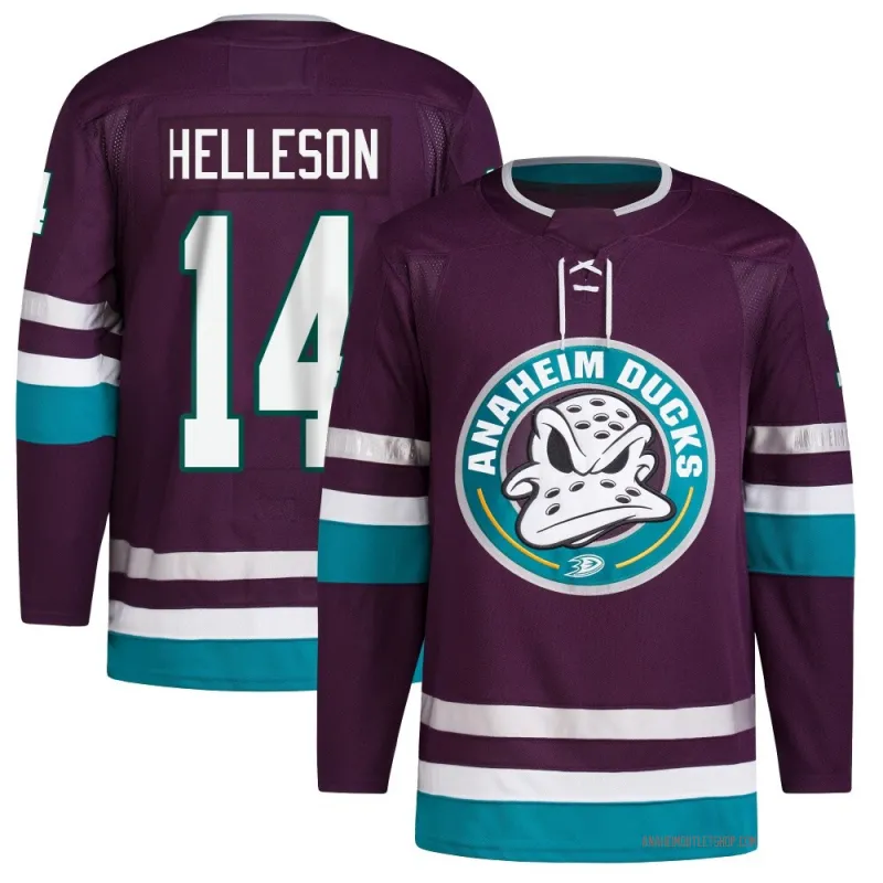 Purple Youth Drew Helleson Authentic Anaheim Ducks 30th Anniversary Primegreen Jersey