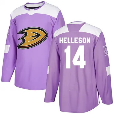 Purple Youth Drew Helleson Authentic Anaheim Ducks Fights Cancer Practice Jersey