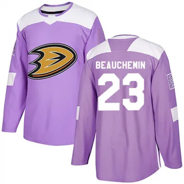 Purple Youth Francois Beauchemin Authentic Anaheim Ducks Fights Cancer Practice Jersey