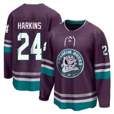 Purple Youth Jansen Harkins Breakaway Anaheim Ducks 30th Anniversary Premier Jersey