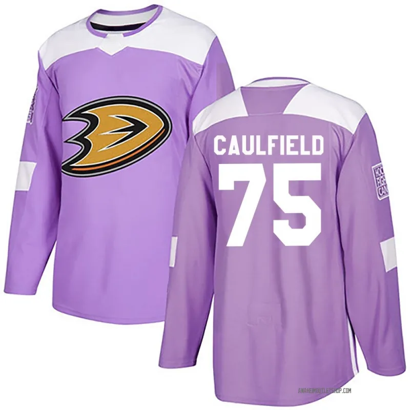 Purple Youth Judd Caulfield Authentic Anaheim Ducks Fights Cancer Practice Jersey