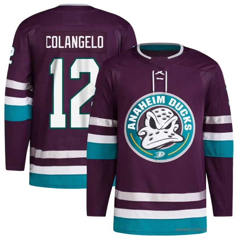 Purple Youth Sam Colangelo Authentic Anaheim Ducks 30th Anniversary Primegreen Jersey