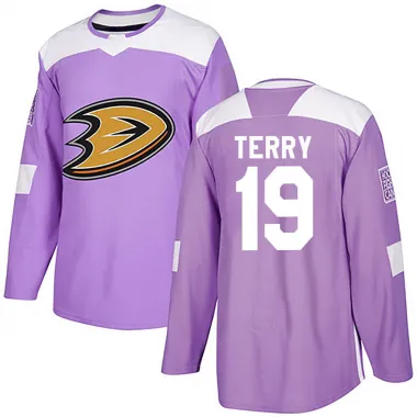 Purple Youth Troy Terry Authentic Anaheim Ducks Fights Cancer Practice Jersey
