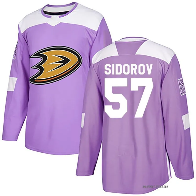 Purple Youth Yegor Sidorov Authentic Anaheim Ducks Fights Cancer Practice Jersey