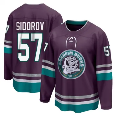 Purple Youth Yegor Sidorov Breakaway Anaheim Ducks 30th Anniversary Premier Jersey