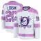 White Men's Brett Leason Premium Anaheim Ducks 2024 Hockey Fights Cancer Practice Jersey