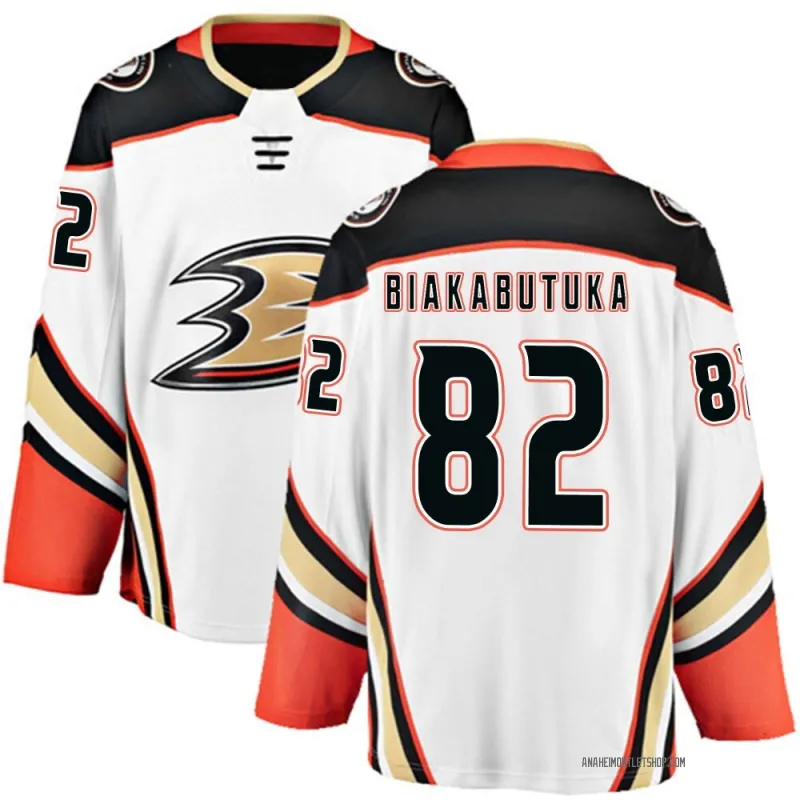 White Men's Jeremie Biakabutuka Breakaway Anaheim Ducks Away Jersey