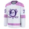 White Men's Judd Caulfield Premium Anaheim Ducks 2024 Hockey Fights Cancer Practice Jersey