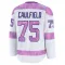 White Men's Judd Caulfield Premium Anaheim Ducks 2024 Hockey Fights Cancer Practice Jersey