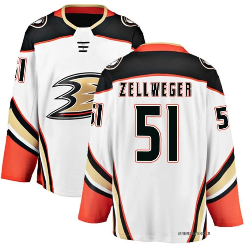 White Men's Olen Zellweger Breakaway Anaheim Ducks Away Jersey