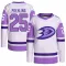 White/Purple Men's Ryan Poehling Authentic Anaheim Ducks Hockey Fights Cancer Primegreen Jersey