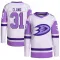 White/Purple Youth Calle Clang Authentic Anaheim Ducks Hockey Fights Cancer Primegreen Jersey