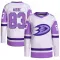 White/Purple Youth Jaxsen Wiebe Authentic Anaheim Ducks Hockey Fights Cancer Primegreen Jersey