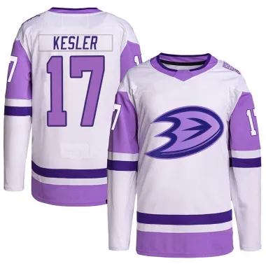 White/Purple Youth Ryan Kesler Authentic Anaheim Ducks Hockey Fights Cancer Primegreen Jersey