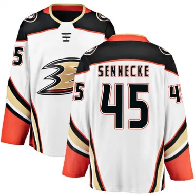 White Youth Beckett Sennecke Breakaway Anaheim Ducks Away Jersey