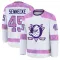 White Youth Beckett Sennecke Premium Anaheim Ducks 2024 Hockey Fights Cancer Practice Jersey