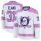 White Youth Calle Clang Premium Anaheim Ducks 2024 Hockey Fights Cancer Practice Jersey