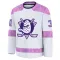 White Youth Calle Clang Premium Anaheim Ducks 2024 Hockey Fights Cancer Practice Jersey
