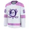 White Youth Damian Clara Premium Anaheim Ducks 2024 Hockey Fights Cancer Practice Jersey
