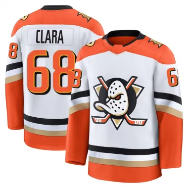 White Youth Damian Clara Premium Anaheim Ducks Edition 2025 Away Jersey