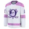 White Youth Jackson LaCombe Premium Anaheim Ducks 2024 Hockey Fights Cancer Practice Jersey
