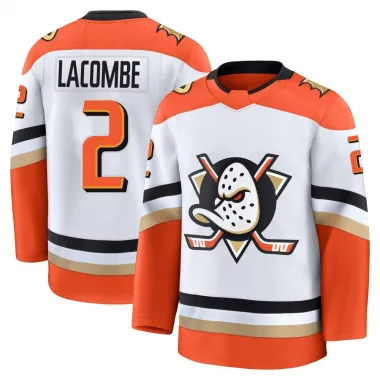 White Youth Jackson LaCombe Premium Anaheim Ducks Edition 2025 Away Jersey