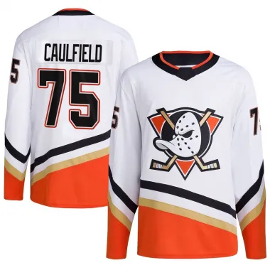 White Youth Judd Caulfield Authentic Anaheim Ducks Reverse Retro 2.0 Jersey