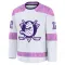 White Youth Sam Colangelo Premium Anaheim Ducks 2024 Hockey Fights Cancer Practice Jersey