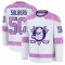 White Youth Stian Solberg Premium Anaheim Ducks 2024 Hockey Fights Cancer Practice Jersey