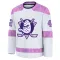 White Youth Tim Washe Premium Anaheim Ducks 2024 Hockey Fights Cancer Practice Jersey